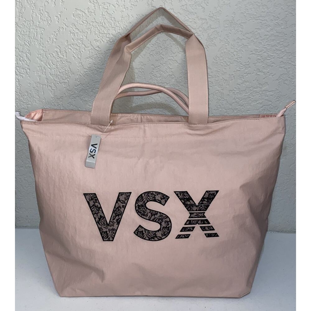 Victoria's Secret VSX Tote Gym Bag Large Light Pink Zippered NEW Retail $50